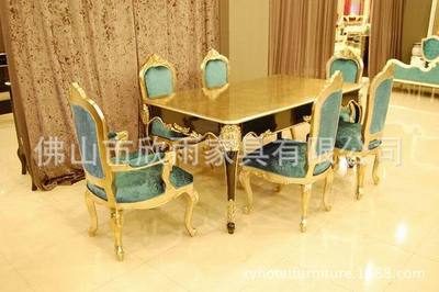 欣雨家具 匠心打造雕花貼金箔實(shí)木餐桌椅，點(diǎn)亮酒店與豪宅空間